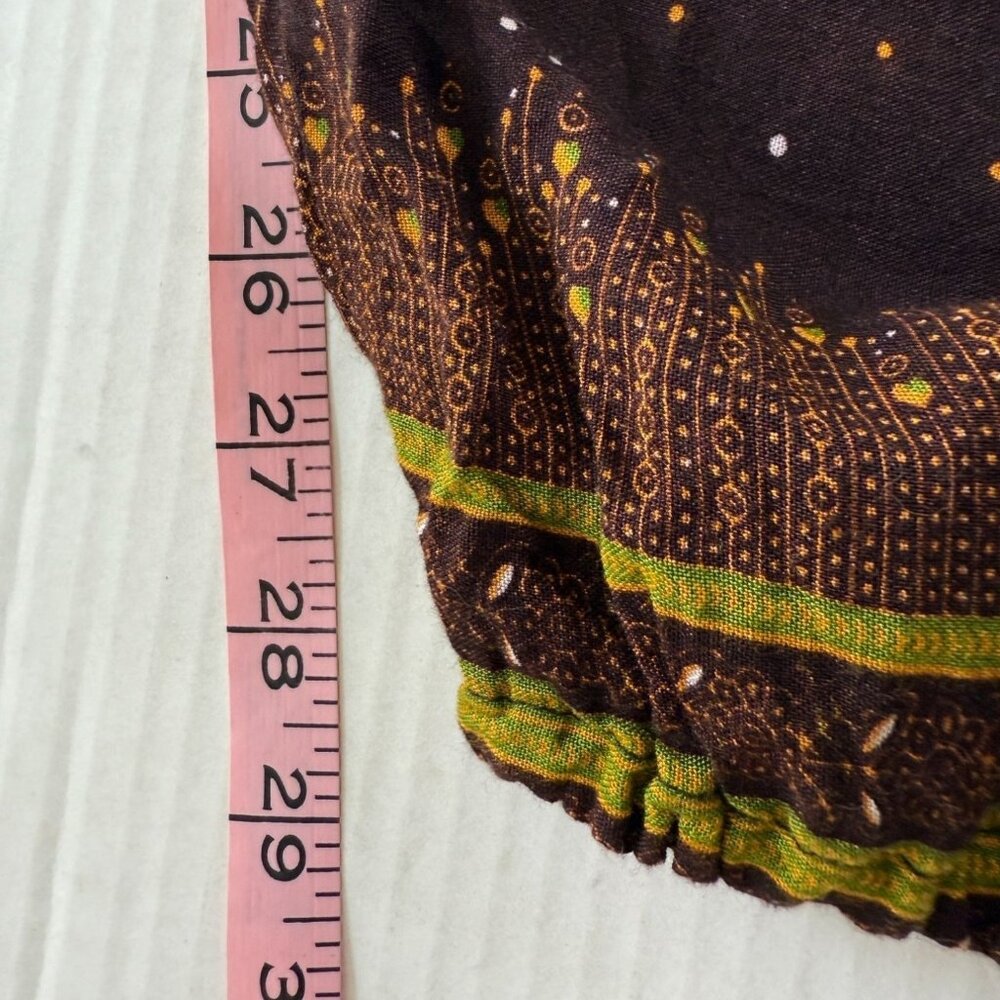 Bangkok Pants Smocked Waist Rayon Harem Pants One Size Boho Festival Yoga Travel - Picture 6 of 9